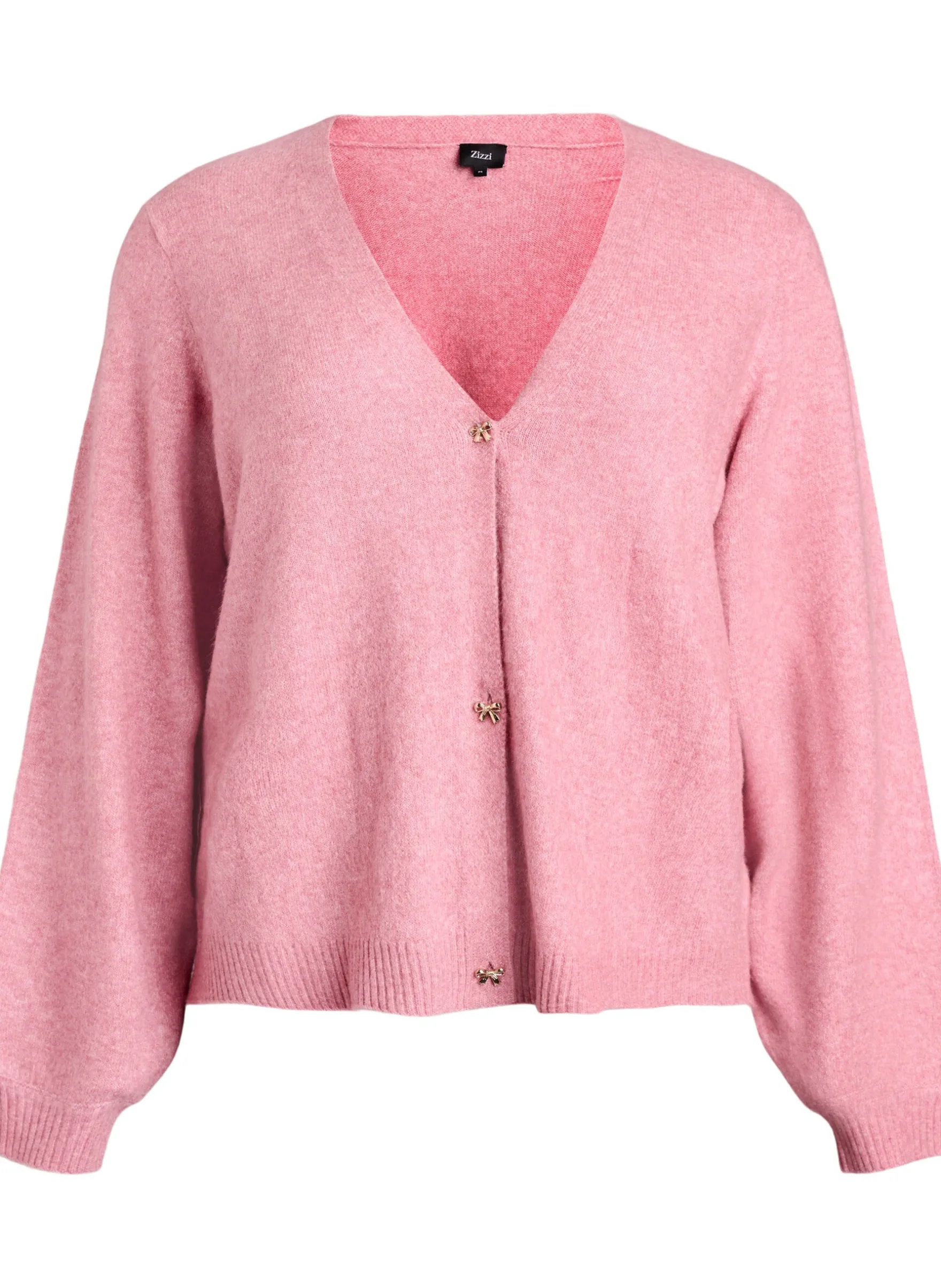 Wollstrickjacke mit Schleifenknöpfen