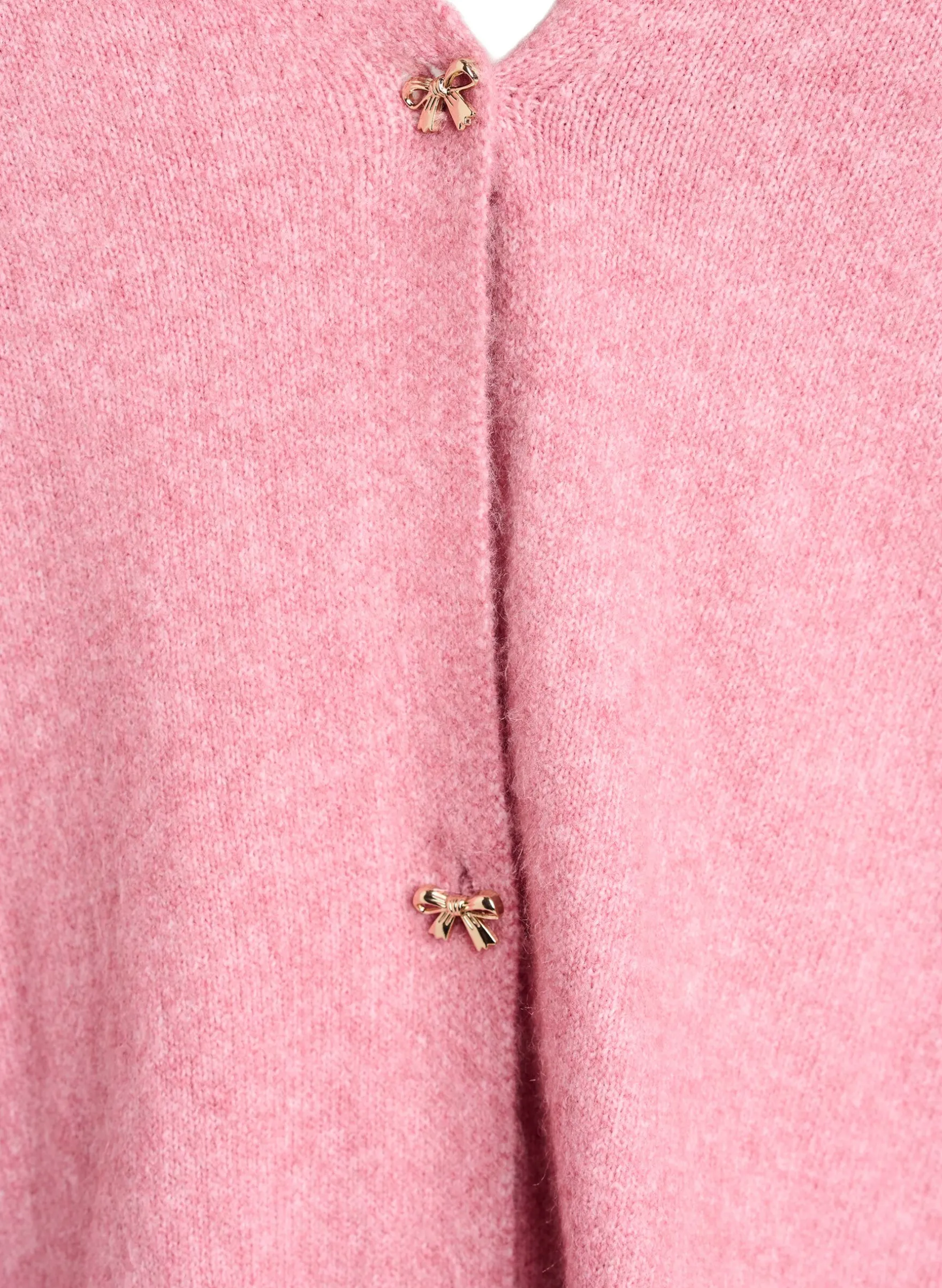 Wollstrickjacke mit Schleifenknöpfen