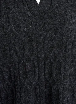 Zopfmuster-Pullover mit Polokragen