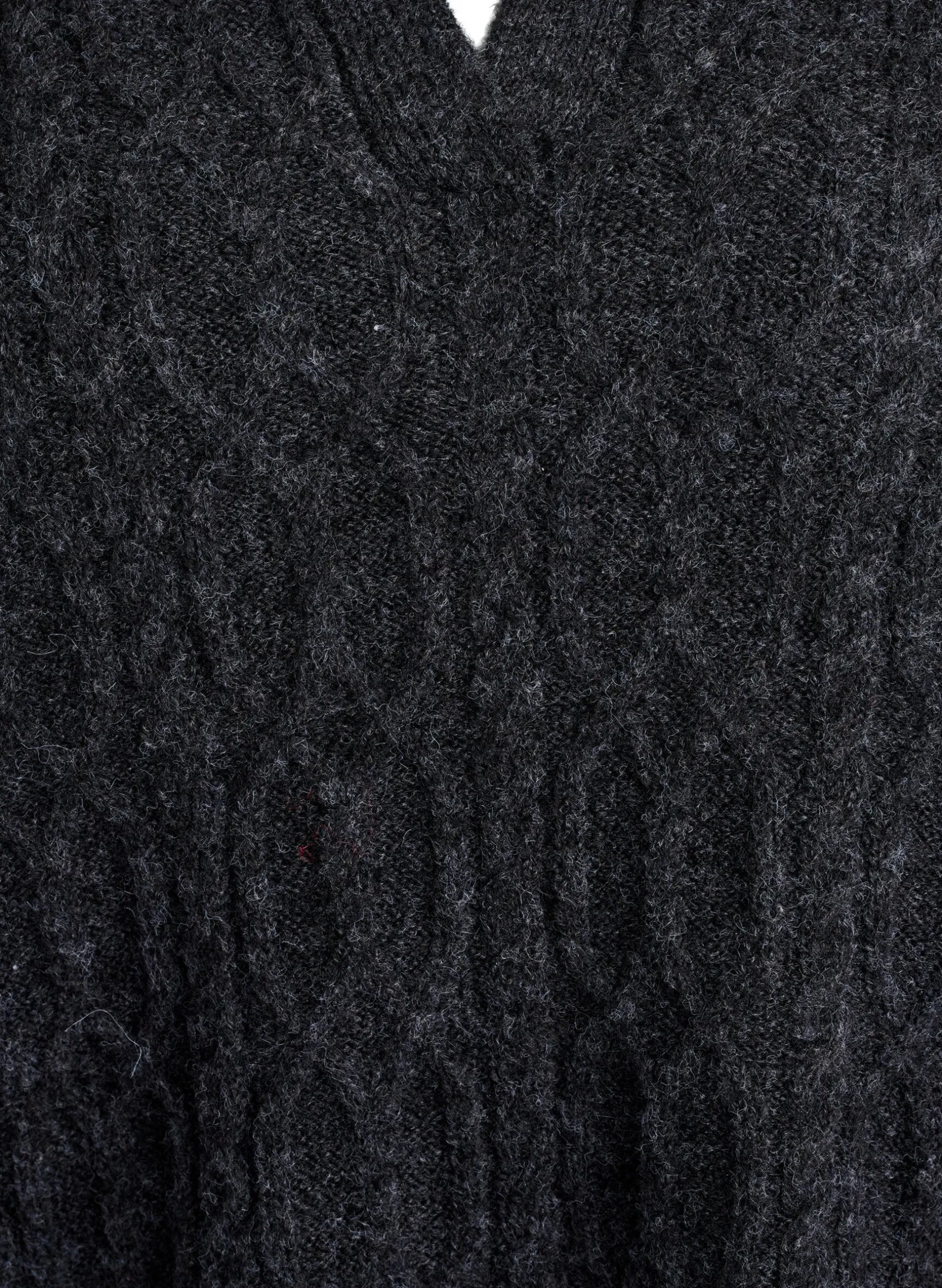 Zopfmuster-Pullover mit Polokragen