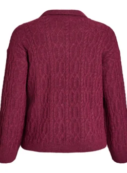 Zopfmusterpullover mit Polokragen