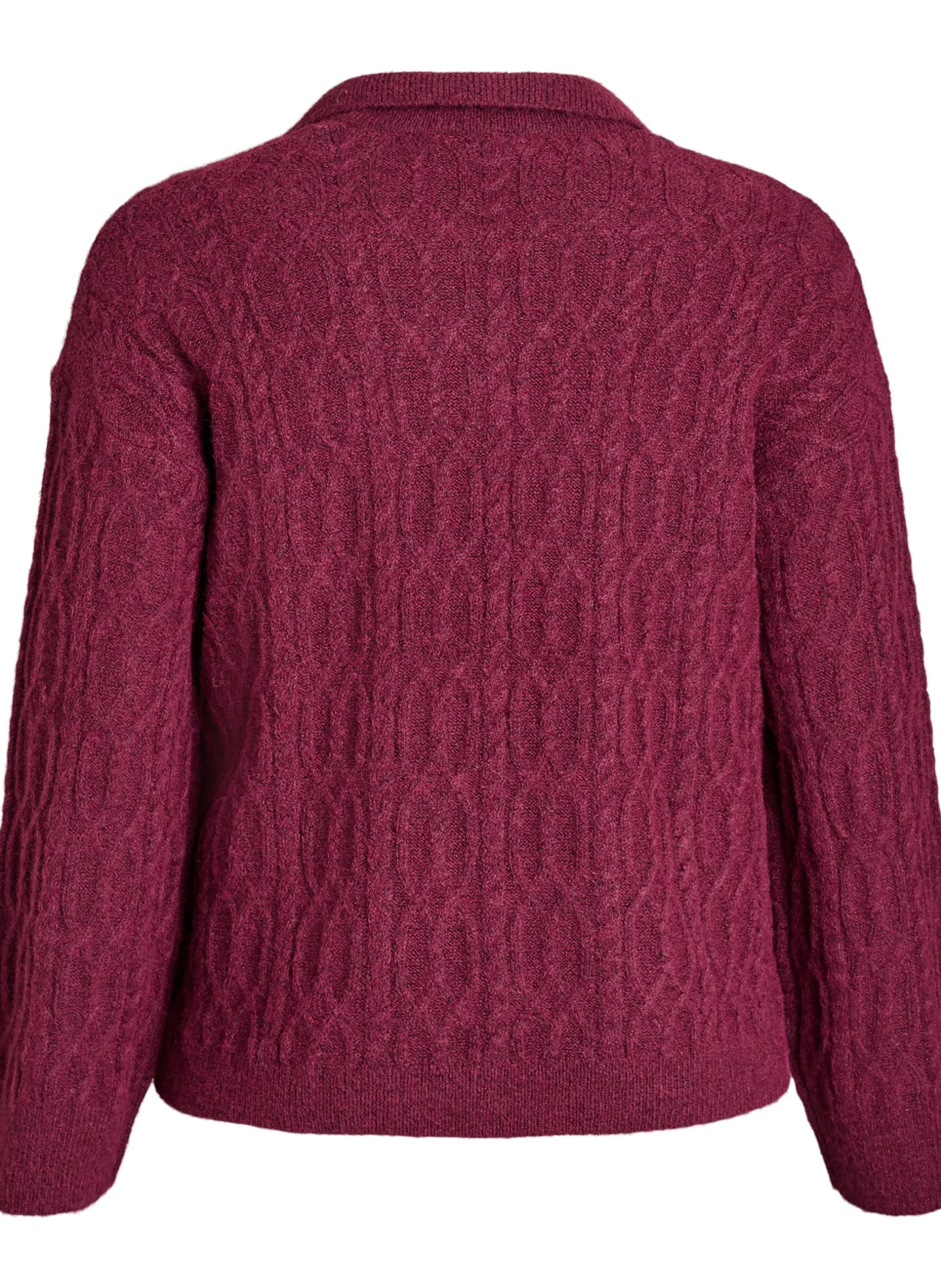 Zopfmusterpullover mit Polokragen
