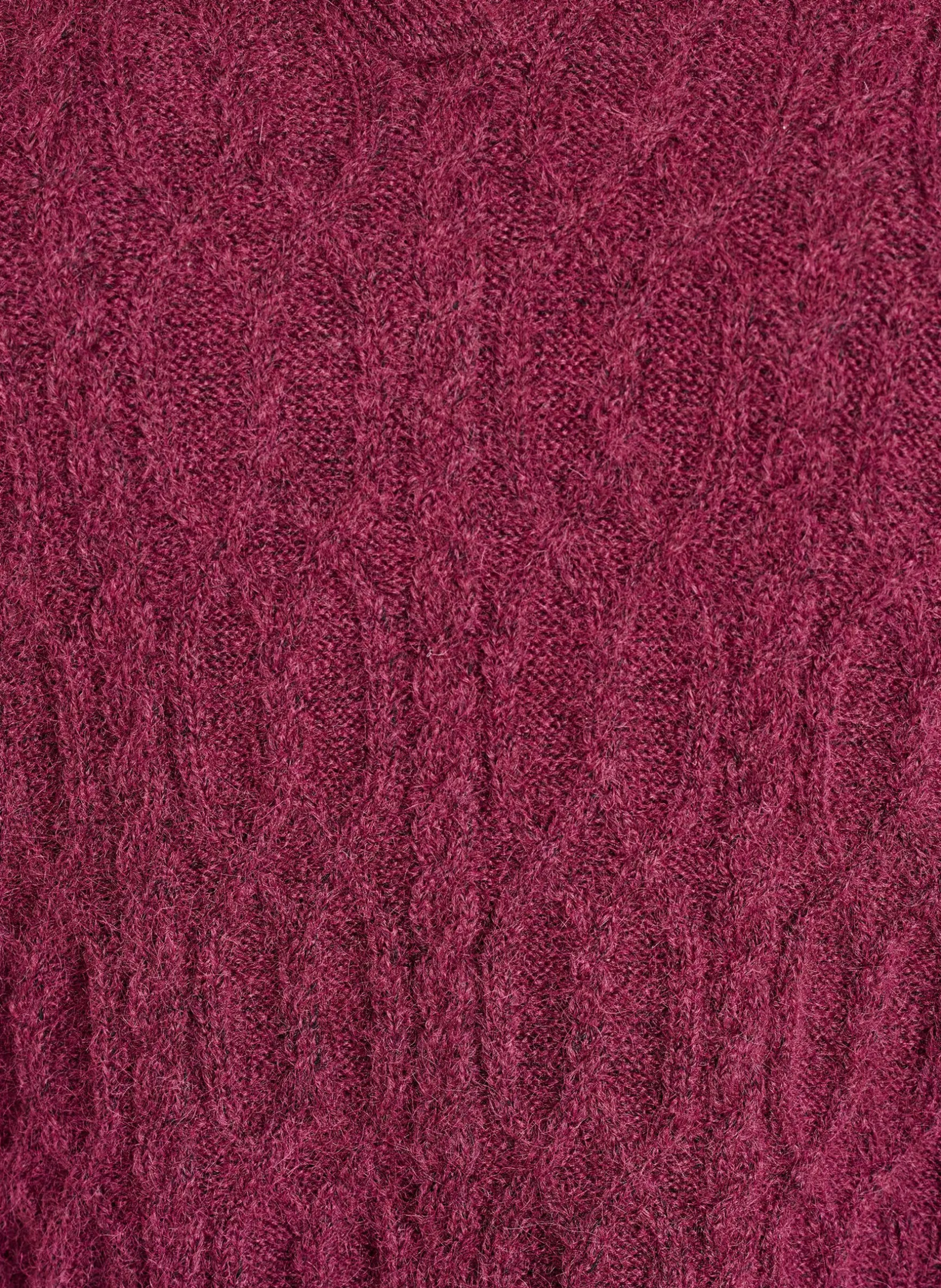 Zopfmusterpullover mit Polokragen
