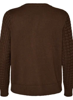Zopfmuster-Strickjacke mit goldenen Knöpfen