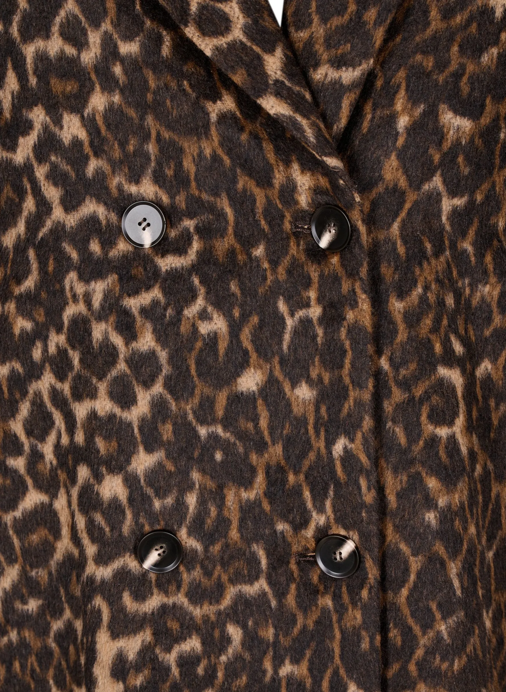Zweireihiger Mantel mit Leopardenmuster