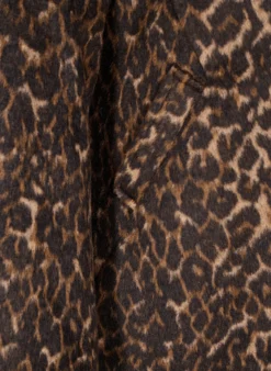 Zweireihiger Mantel mit Leopardenmuster